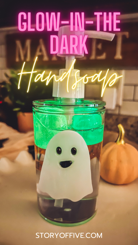 glow in the dark halloween hand soap DIY halloween decor easy latina mom blogger
