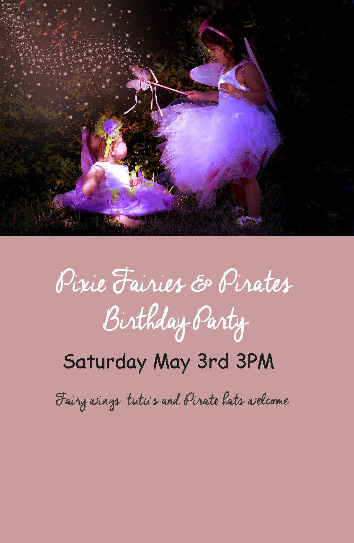 Fairy Birthday Party Invitation. Pixie Fairy Birthday Party Planning. 