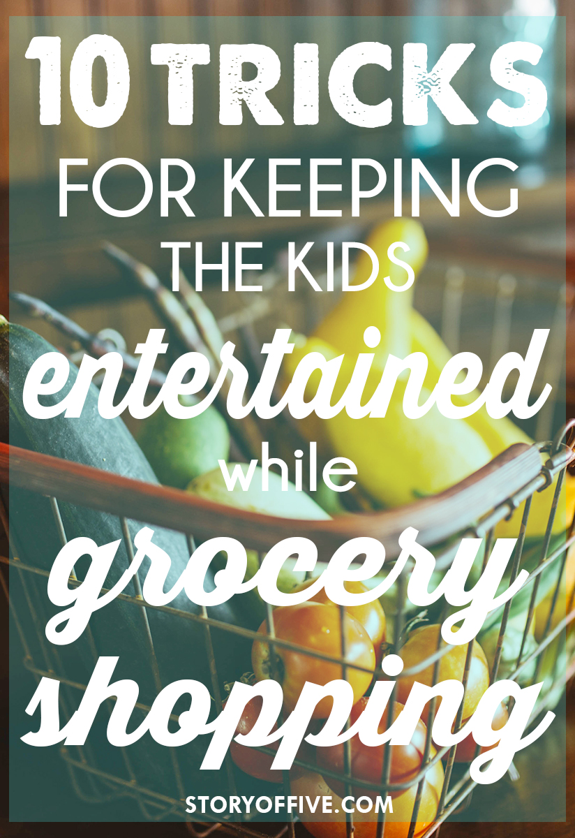 Grocery Shopping with kids printables tricks to entertain kids